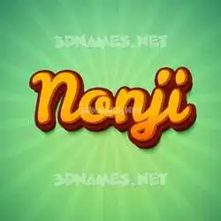nonji in Green Rays style - 3D name wallpaper