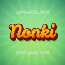 nonki in Green Rays style - 3D name wallpaper