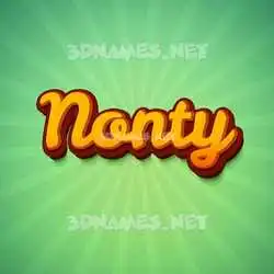 nonty in Green Rays style - 3D name wallpaper