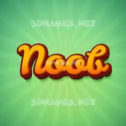 noob in Green Rays style - 3D name wallpaper