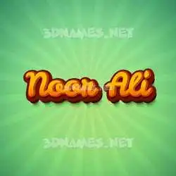 noor ali in Green Rays style - 3D name wallpaper