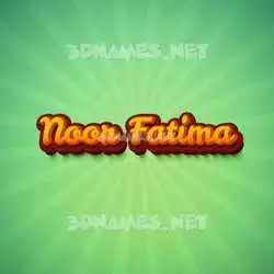 noor fatima in Green Rays style - 3D name wallpaper
