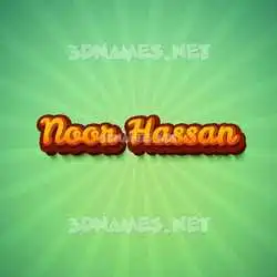 noor hassan in Green Rays style - 3D name wallpaper