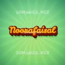 noorafaisal in Green Rays style - 3D name wallpaper