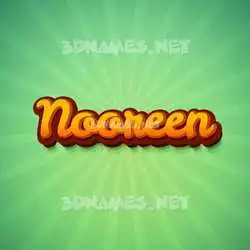 nooreen in Green Rays style - 3D name wallpaper