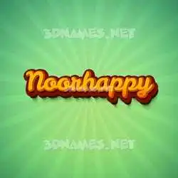 noorhappy in Green Rays style - 3D name wallpaper