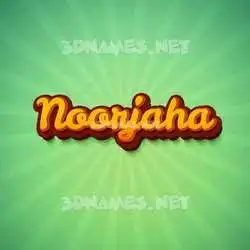 noorjaha in Green Rays style - 3D name wallpaper