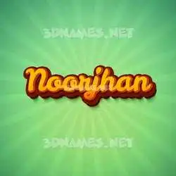 noorjhan in Green Rays style - 3D name wallpaper