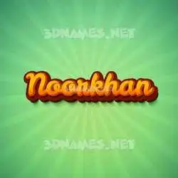 noorkhan in Green Rays style - 3D name wallpaper
