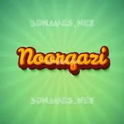 noorqazi in Green Rays style - 3D name wallpaper