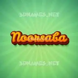 noorsaba in Green Rays style - 3D name wallpaper