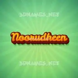 noorudheen in Green Rays style - 3D name wallpaper