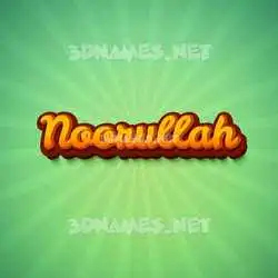 noorullah in Green Rays style - 3D name wallpaper