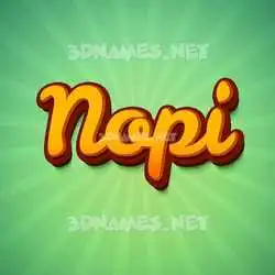nopi in Green Rays style - 3D name wallpaper