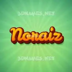 noraiz in Green Rays style - 3D name wallpaper