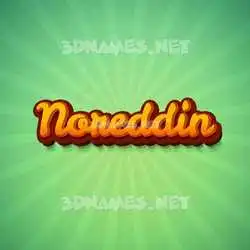 noreddin in Green Rays style - 3D name wallpaper