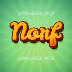 norf in Green Rays style - 3D name wallpaper