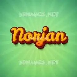 norjan in Green Rays style - 3D name wallpaper