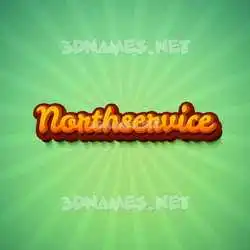 northservice in Green Rays style - 3D name wallpaper