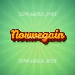 norwegain in Green Rays style - 3D name wallpaper