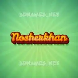 nosherkhan in Green Rays style - 3D name wallpaper