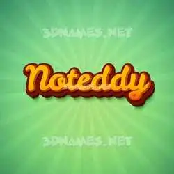 noteddy in Green Rays style - 3D name wallpaper