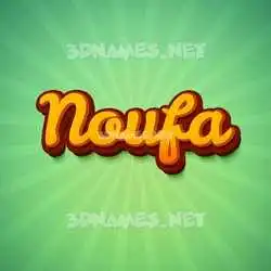noufa in Green Rays style - 3D name wallpaper