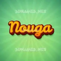 nouga in Green Rays style - 3D name wallpaper