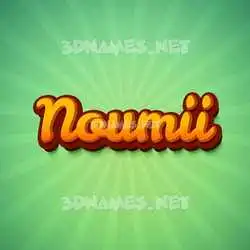 noumii in Green Rays style - 3D name wallpaper