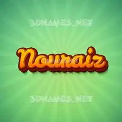 nouraiz in Green Rays style - 3D name wallpaper