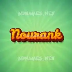nourank in Green Rays style - 3D name wallpaper