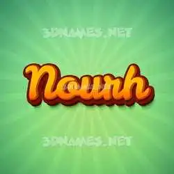 nourh in Green Rays style - 3D name wallpaper
