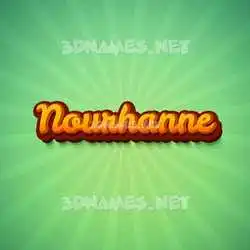 nourhanne in Green Rays style - 3D name wallpaper