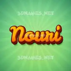 nouri in Green Rays style - 3D name wallpaper