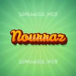 nourraz in Green Rays style - 3D name wallpaper