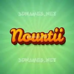 nourtii in Green Rays style - 3D name wallpaper