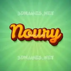 noury in Green Rays style - 3D name wallpaper