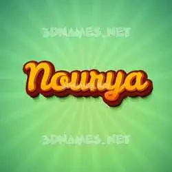 nourya in Green Rays style - 3D name wallpaper