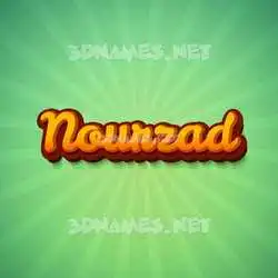 nourzad in Green Rays style - 3D name wallpaper