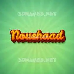 noushaad in Green Rays style - 3D name wallpaper