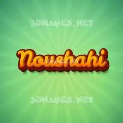 noushahi in Green Rays style - 3D name wallpaper