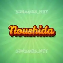 noushida in Green Rays style - 3D name wallpaper
