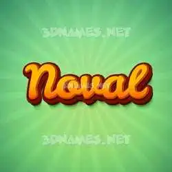 noval in Green Rays style - 3D name wallpaper