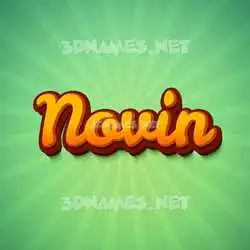 novin in Green Rays style - 3D name wallpaper