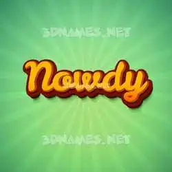 nowdy in Green Rays style - 3D name wallpaper