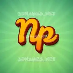 np in Green Rays style - 3D name wallpaper