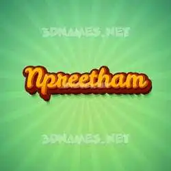 npreetham in Green Rays style - 3D name wallpaper