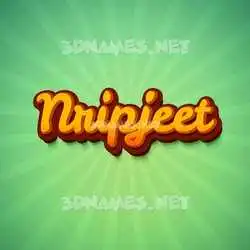 nripjeet in Green Rays style - 3D name wallpaper