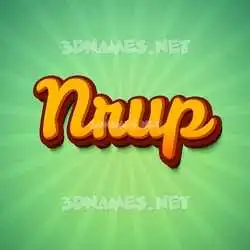 nrup in Green Rays style - 3D name wallpaper