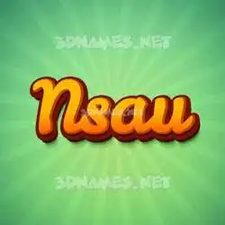 nsau in Green Rays style - 3D name wallpaper